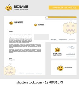 Pumpkin  Business Letterhead, Envelope and visiting Card Design vector template
