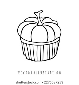pumpkin cake outline vector illustartion