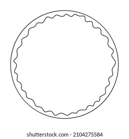 Icono del vector del pastel de calabaza.Icono del vector de contorno aislado en la tarta de calabaza de fondo blanco.