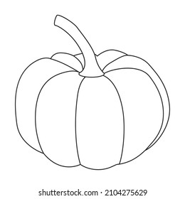 Icono del vector del pastel de calabaza.Icono del vector de contorno aislado en la tarta de calabaza de fondo blanco.