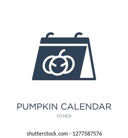 pumpkin calendar icon vector on white background, pumpkin calendar trendy filled icons from Other collection, pumpkin calendar vector illustration