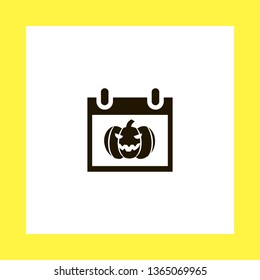 pumpkin in calendar vector icon. flat design