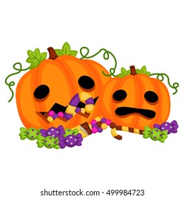 Pumpkin with candies