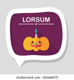 pumpkin candle flat icon with long shadow,eps10