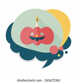 pumpkin candle flat icon with long shadow,eps10