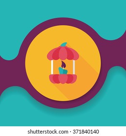 pumpkin candle flat icon with long shadow,eps10