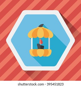 pumpkin candle flat icon with long shadow,eps10