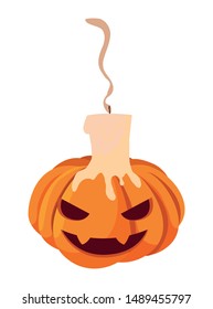 pumpkin candle happy halloween celebration design
