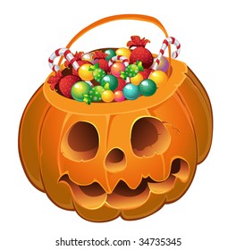 pumpkin with a candy