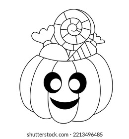 Pumpkin   Candy  Draw illustration in black   white