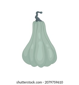 Pumpkin Cardboard Style Light Green Fruit Harvesting Pumpkin Halloween Or Thanksgiving Icon