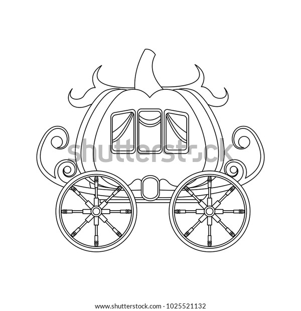 Pumpkin Carriage Cartoon Stock Vector (Royalty Free) 1025521132 ...