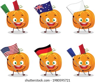 Caricatura de calabaza trae banderas de varios países