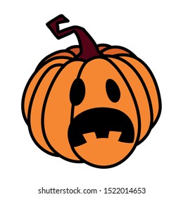 Pumpkin cartoon design, Halloween holiday horror scary celebration autumn dark and party theme Vector illustration