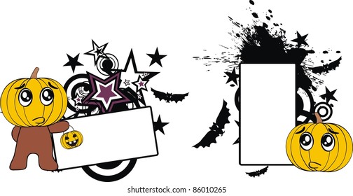 pumpkin cartoon halloween copyspace in vector format