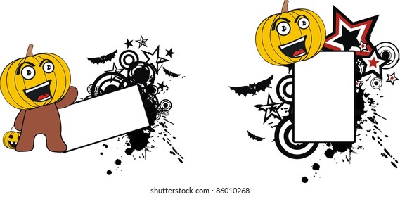 pumpkin cartoon halloween copyspace in vector format