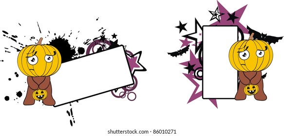 pumpkin cartoon halloween copyspace in vector format
