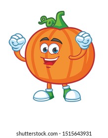 pumpkin cartoon mascot character vector