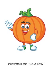 pumpkin cartoon mascot character vector