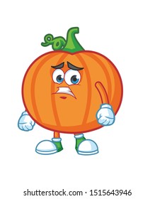pumpkin cartoon mascot character vector