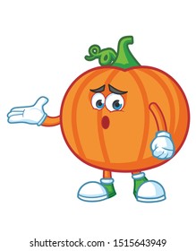 pumpkin cartoon mascot character vector