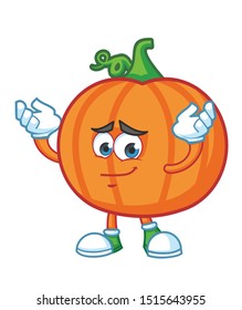 pumpkin cartoon mascot character vector