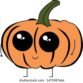 pumpkin cartoon on a white background