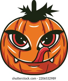 
pumpkin cartoon on a white background. cartoon pumpkin monster for your design for halloween holiday. vector illustration