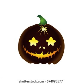 Pumpkin cartoon on white background