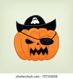 pumpkin cartoon pirates vector