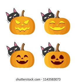 Pumpkin cartoon set vector. wallpaper. background. Halloween pumpkin. car vector.