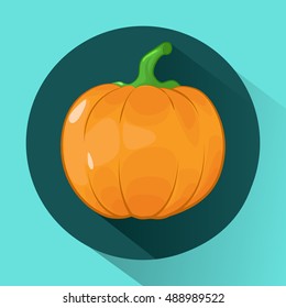 Pumpkin in a cartoon style. Icon.
