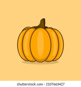 Pumpkin cartoon style illustration. Food icon concept isolated vector.