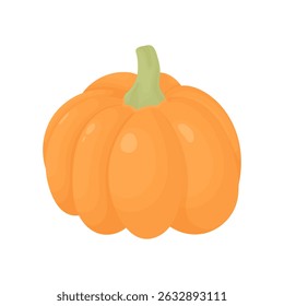 Pumpkin in cartoon style on white background isolated. Pumpkin for Halloween. Element for autumn concept
