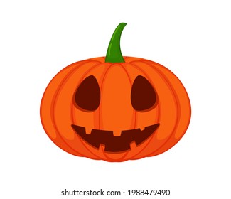 Pumpkin in cartoon style vector illustration. Isolated on white background. Halloween decoration

