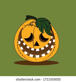 Pumpkin cartoon vector of Halloween