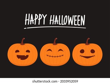 Kürbiskarikaturvektor. Halloween, Vektorhintergrund. Kürbis Gesicht.