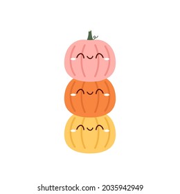 Vector de dibujos animados de calabaza. Fondo vectorial de Halloween. Cara de calabaza.