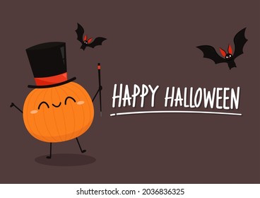 Pumpkin cartoon vector. Halloween vector background. Pumpkin face.