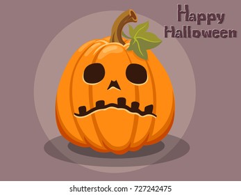 Pumpkin cartoon vector Halloween on background.Vector illustration.