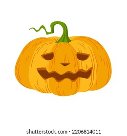 Dibujo vectorial de la calabaza sobre fondo blanco para Halloween y el Día de Acción de Gracias.