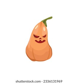 Pumpkin with carved evil face for Halloween vector illustration.