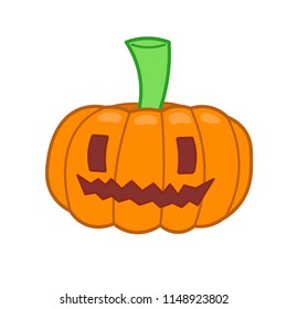 Pumpkin with carved happy face