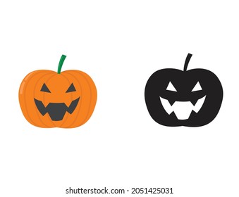 a pumpkin carved with a laughing face to celebrate helloween