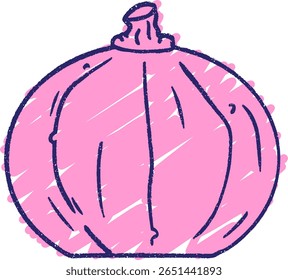 Pumpkin Chalk Drawing in bright neon color