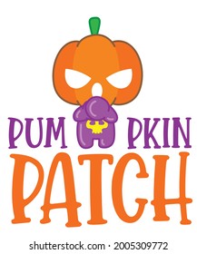 Pumpkin character cartoon, Halloween day, Pumpkin Patch, pumpkin halloween, Vector illustration.