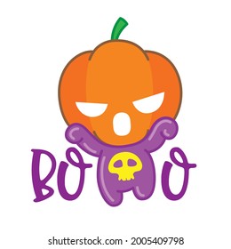 Pumpkin character cartoon, Halloween day, Boo,  pumpkin halloween, Vector illustration.