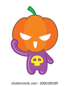 Pumpkin character cartoon, Halloween day, pumpkin halloween, Vector illustration.