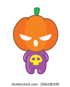 Pumpkin character cartoon, Halloween day, pumpkin halloween, Vector illustration.