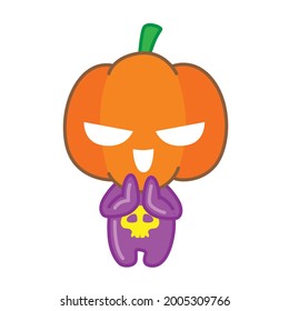 Pumpkin character cartoon, Trick or treat, Halloween day, pumpkin halloween, Vector illustration.
